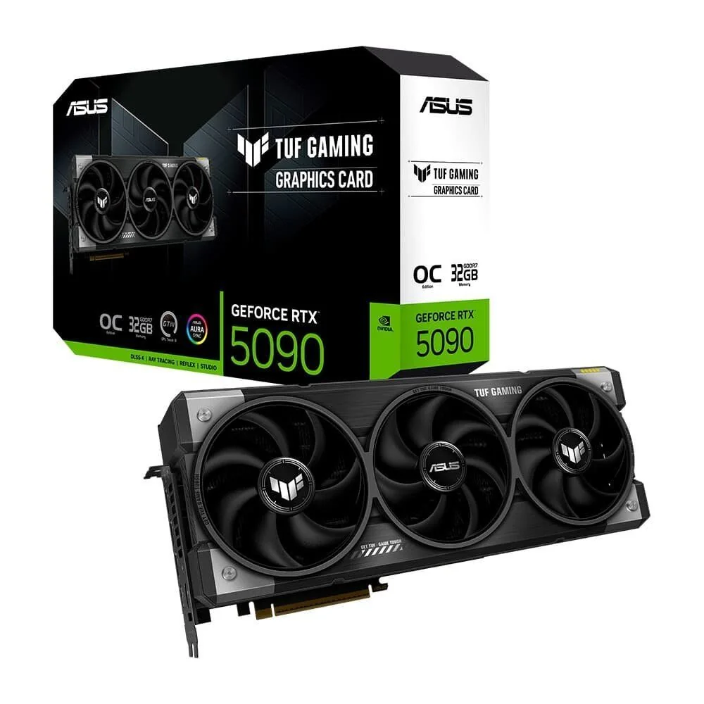 Placa de Vídeo NVIDIA GeForce ASUS RTX5090 TUF Gaming OC 32GB GDDR7 512Bits TUF-RTX5090-O32G-GAMING