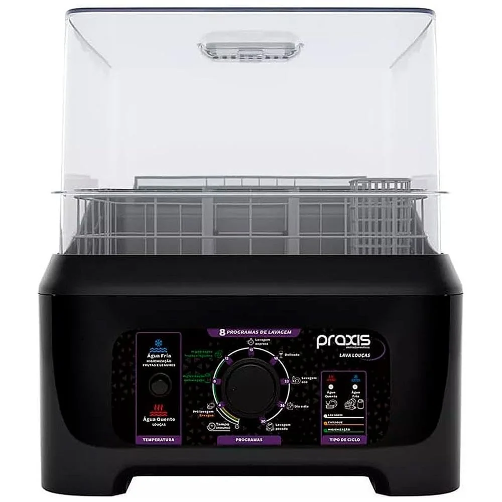 Praxis Lava Louças Portátil 3L 8 Programas de Lavagem 127v Preto