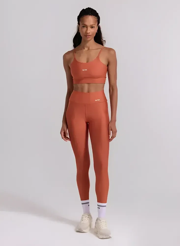 Conjunto Feminino Fitness Zero Transparência Top E Legging Terracota P