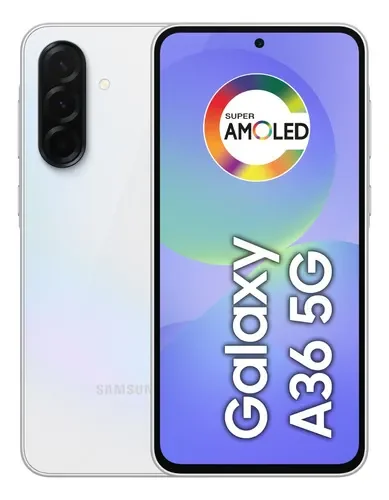 Smartphone Samsung Galaxy A36 5G 128GB 6GB RAM Câmera Tripla de até 50MP Selfie de 12MP IP67 Super AMOLED 6.7'' NFC Recursos AI Android e Segurança Snapdragon - Branco