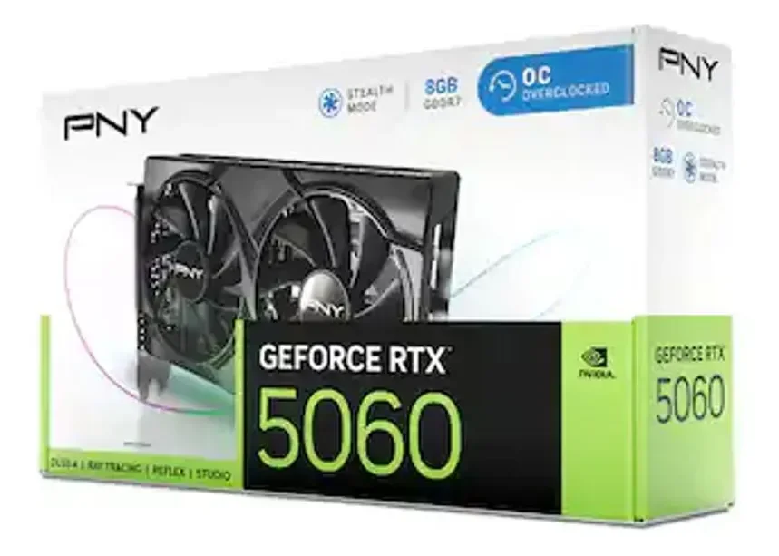 Placa De Vídeo Nvidia Geforce Pny Rtx5060 8gb Dual Fan Oc