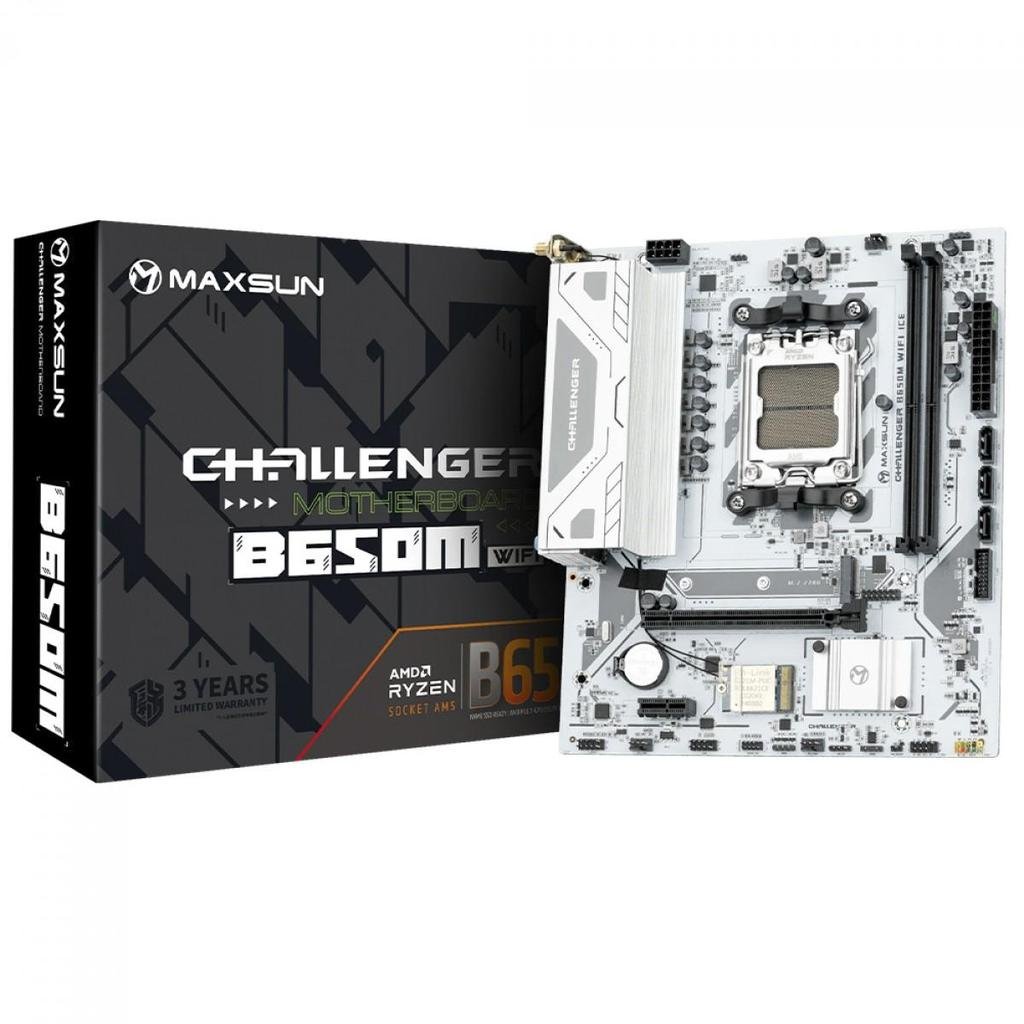 Placa Mãe Maxsun Challenger B650M WiFi Ice V2, Chipset B650, AMD AM5, mATX, DDR5