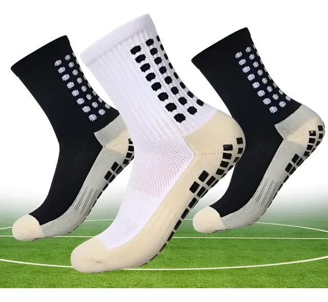 Kit 3 Pares Meia Antiderrapante Esportiva Futebol Treino Pro