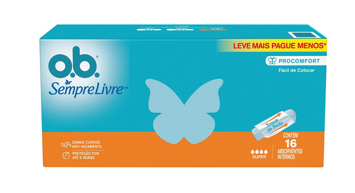 Absorvente Interno O.B. Sempre Livre, Fluxo Super, 16 Unidades