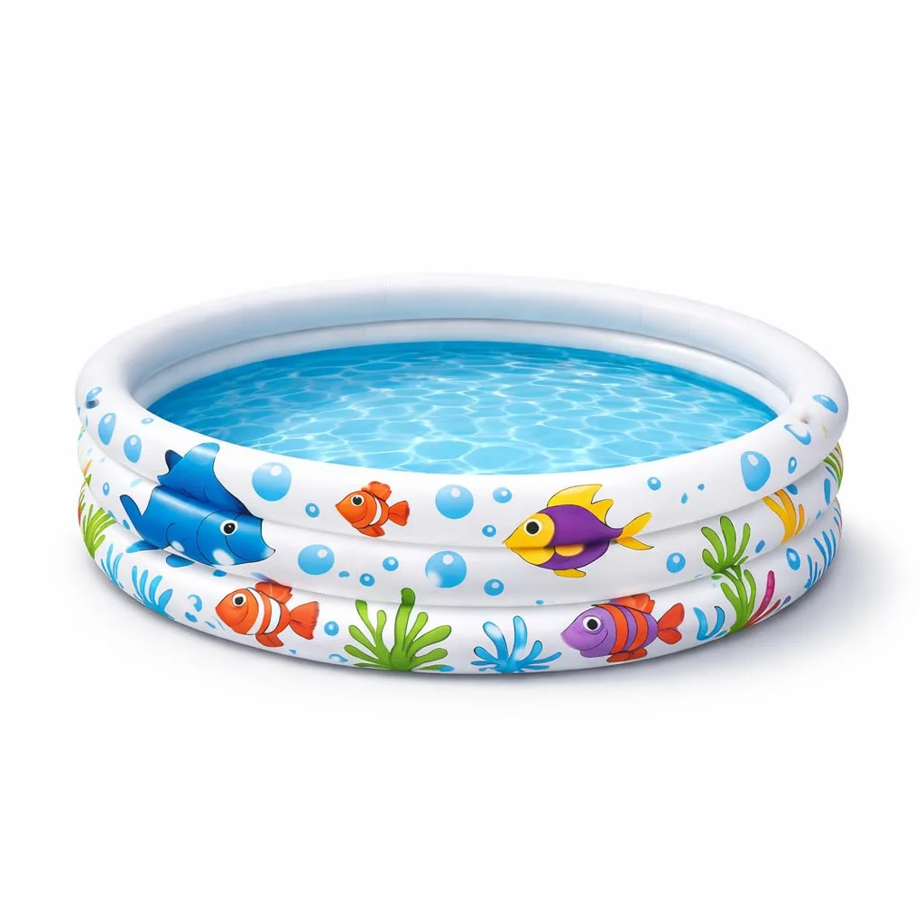 Piscina Inflável Infantil 180 Litros 107cm Redonda Portátil – Compacta, Fácil de Inflar, Ideal para Quintal, Jardim e Varanda
