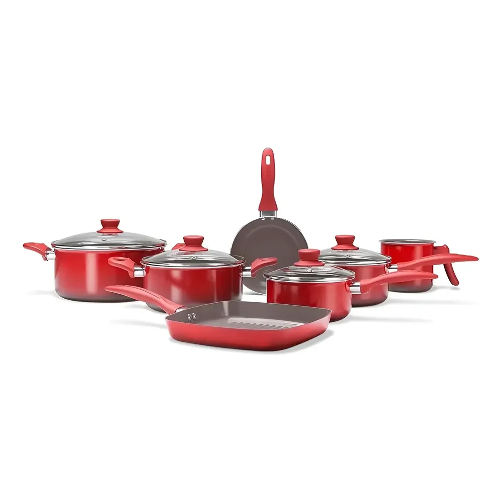 Conjunto De Panelas 7 Peças Smart Plus Vermelha- Brinox Cor Vermelho