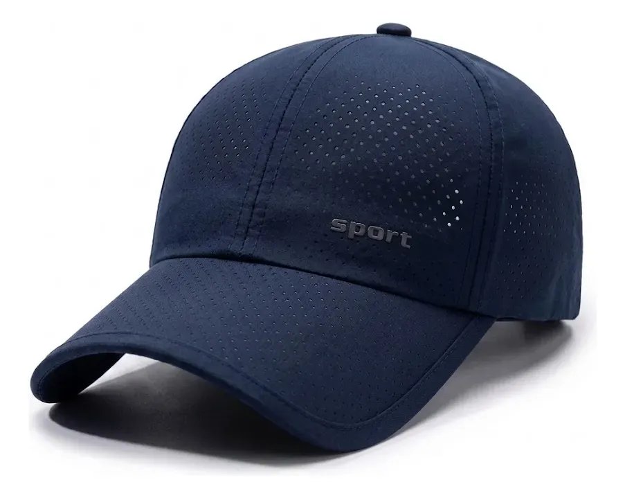 Boné Confortável Dry Fit Corrida Sol Secagem Rápida Azul-marinho Regulagem