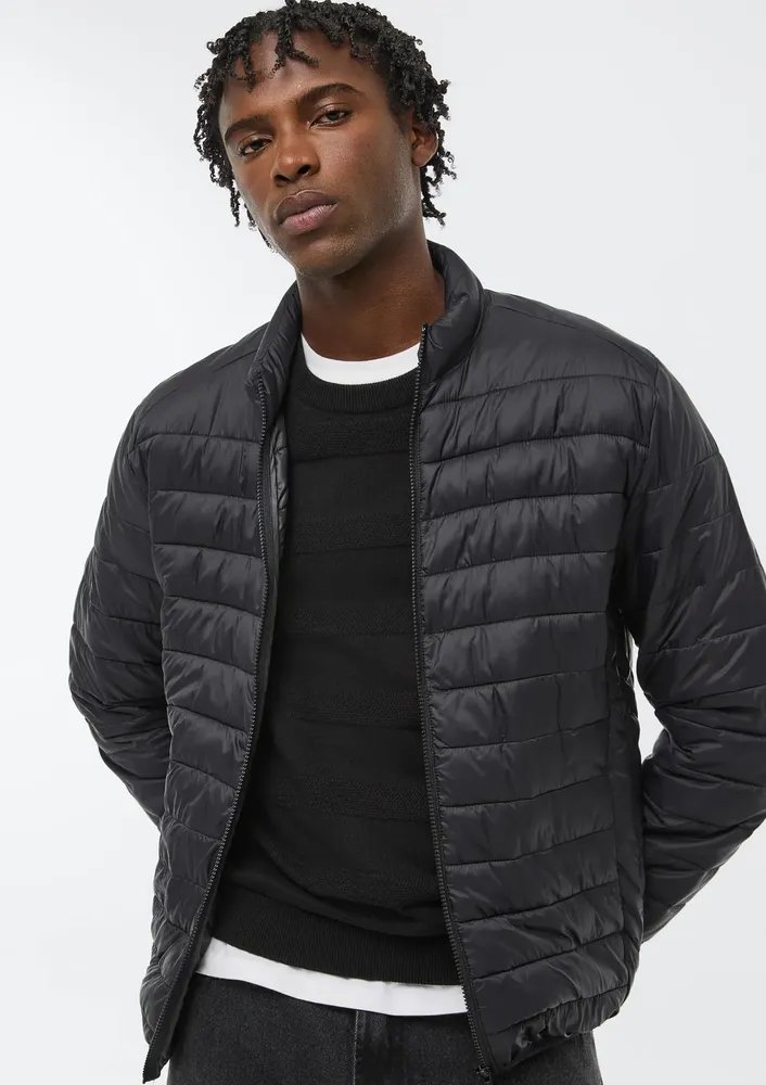 Jaqueta Masculina Puffer Matelassê + Saquinho Hering Preto G