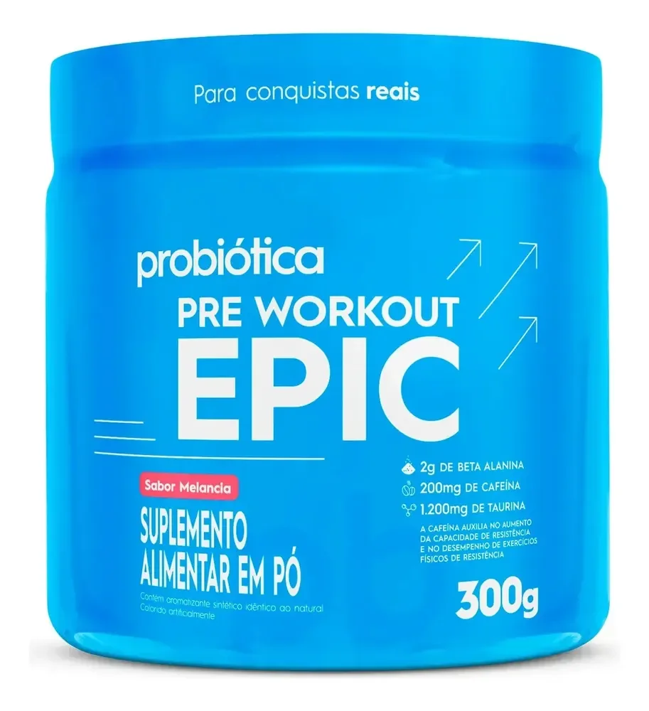Pré Treino 300g Epic Pré Workout Probiótica Melancia Energia e Performance