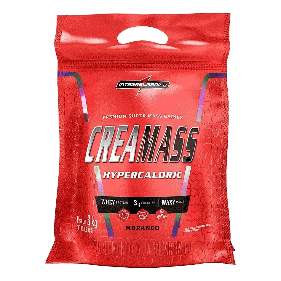 Creamass Hipercalórico Pouch Morango 3kg Integralmédica