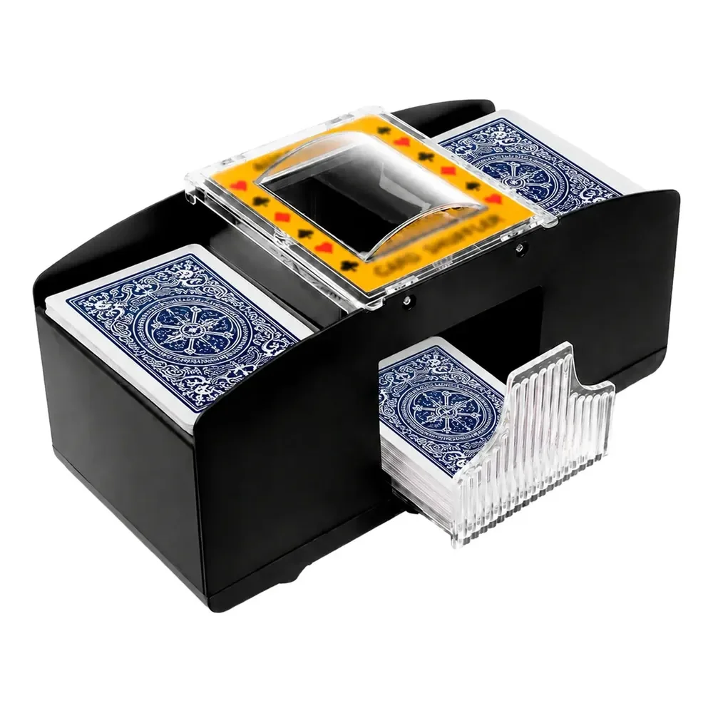 Embaralhador De Cartas Automático De Pilha Misturador Para 2 Baralhos Poker Truco