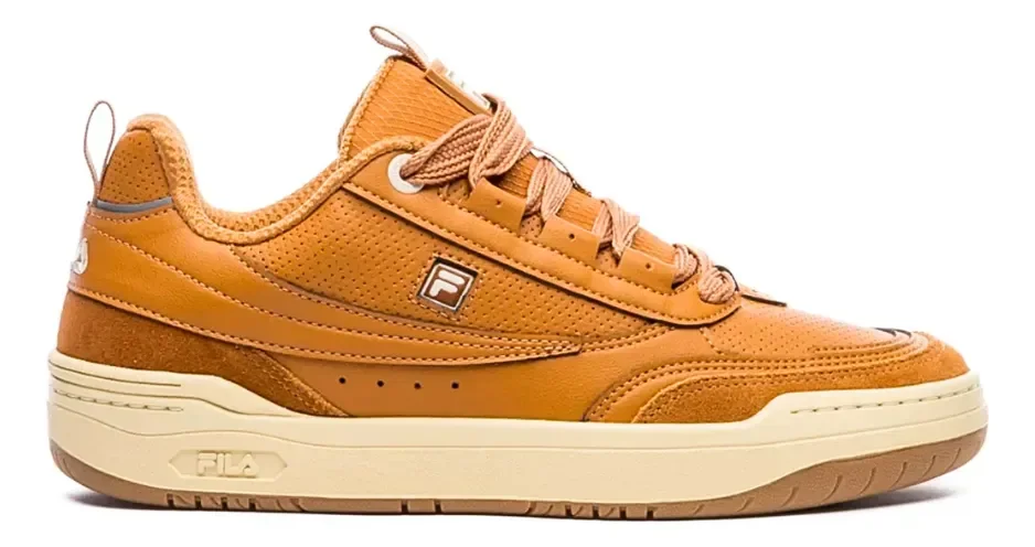 Tênis Masculino Fila X2k Couro Camurça Casual Original Caramelo Escuro/bege 40 Br