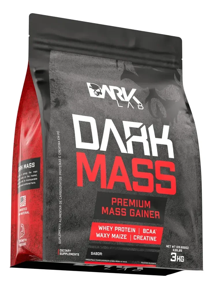Hipercalórico Dark Mass 3kg Chocolate Branco c/ Morango Dark Lab