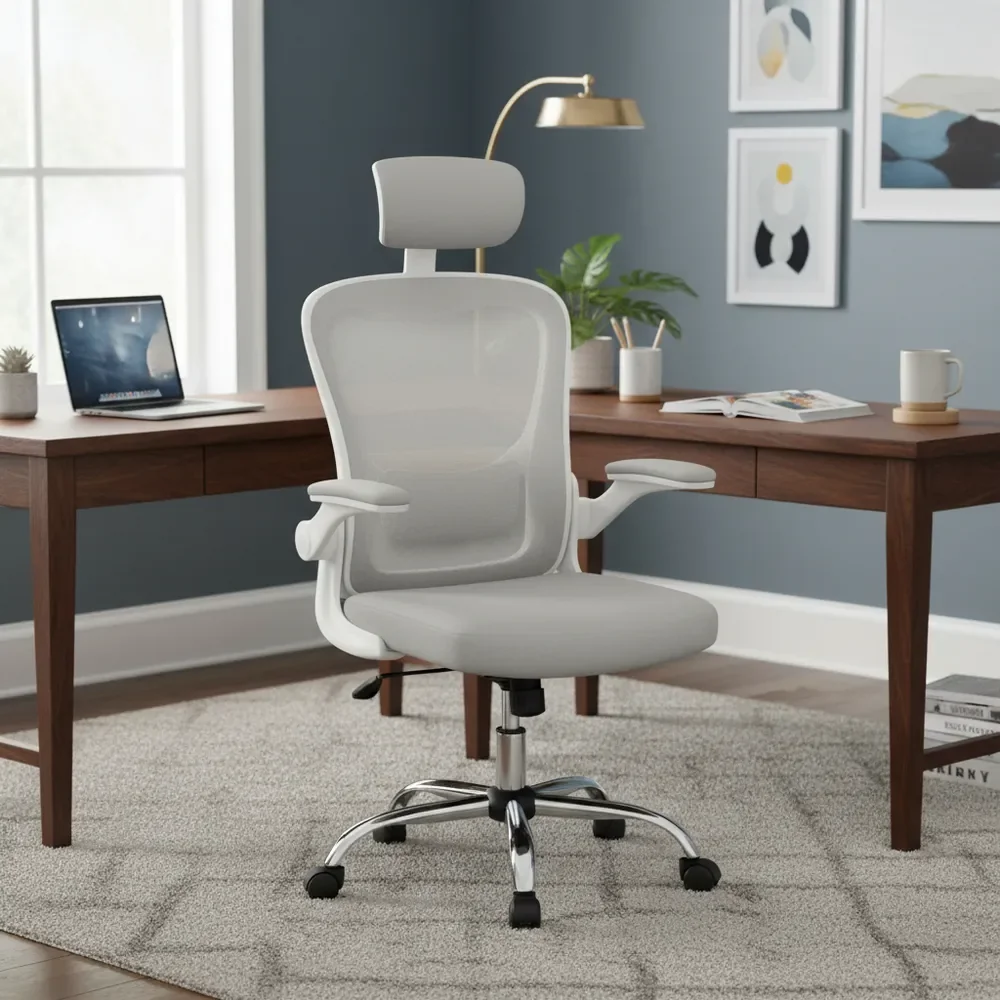 Cadeira De Escritório Ergonômica Giratória Boston G100 Com Estofado Mesh Luvinco Com Ajuste Lombar