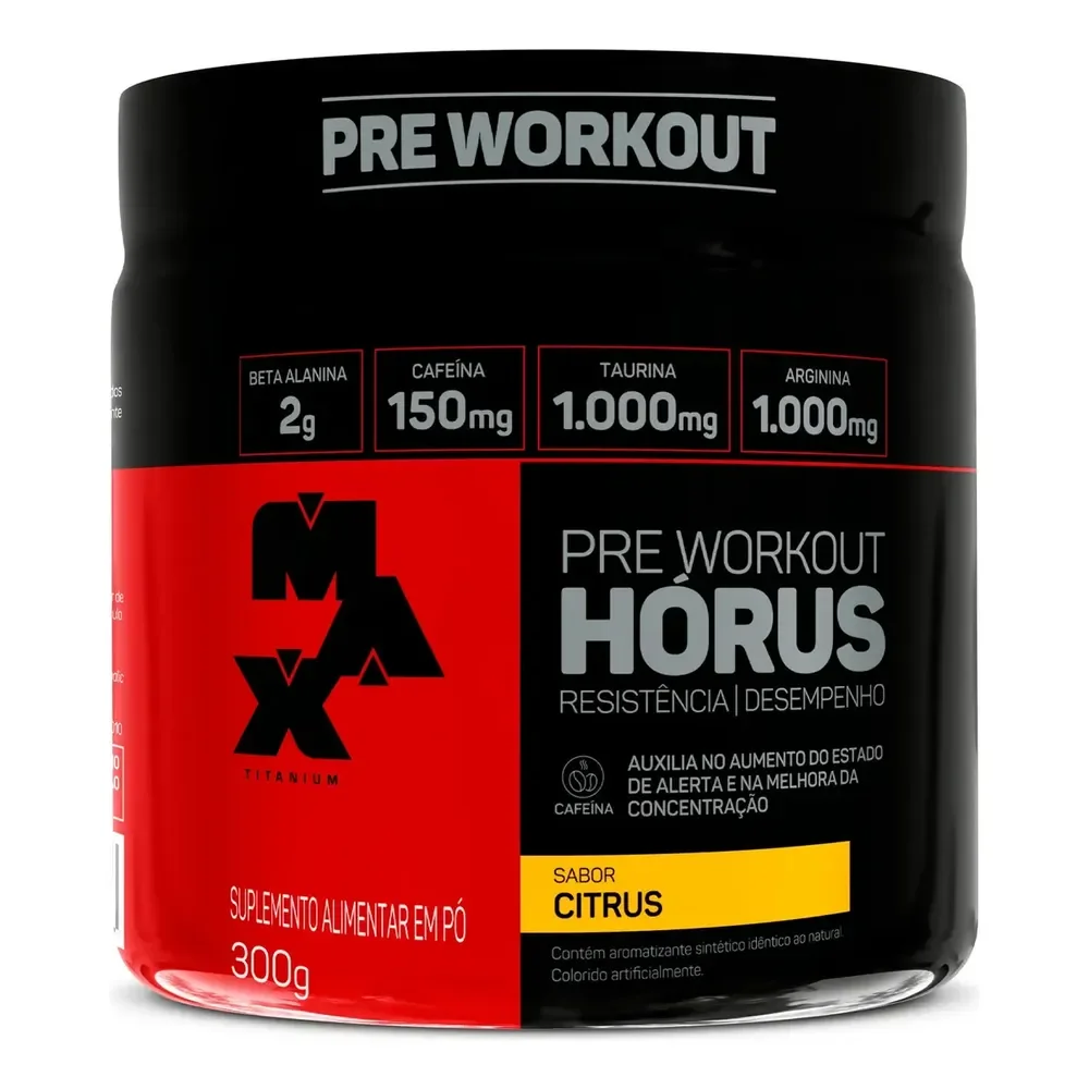 Pré Treino Hórus 300g Max Titanium Citrus Energia Sustentada