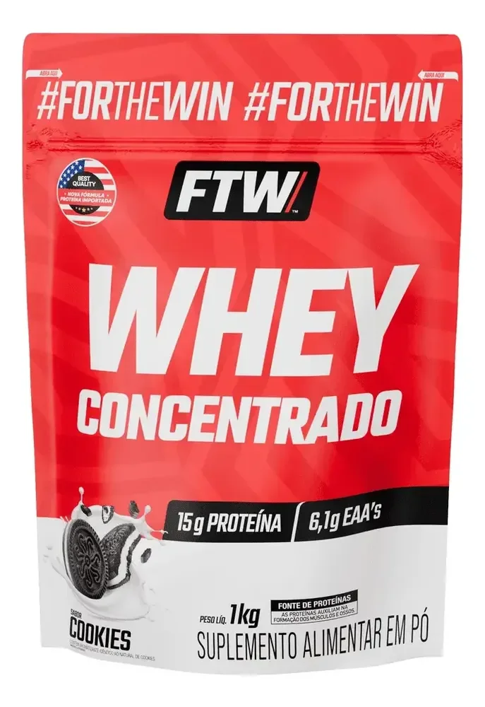 Whey Protein Concentrado 1kg Sabor Cookies - Ftw