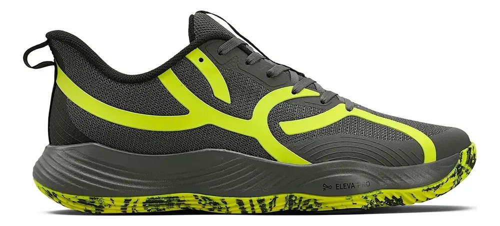 Tênis Olympikus Quadra2 Masculino Leve Confortável Esportivo Cinza/amarelo Liso 43 Br