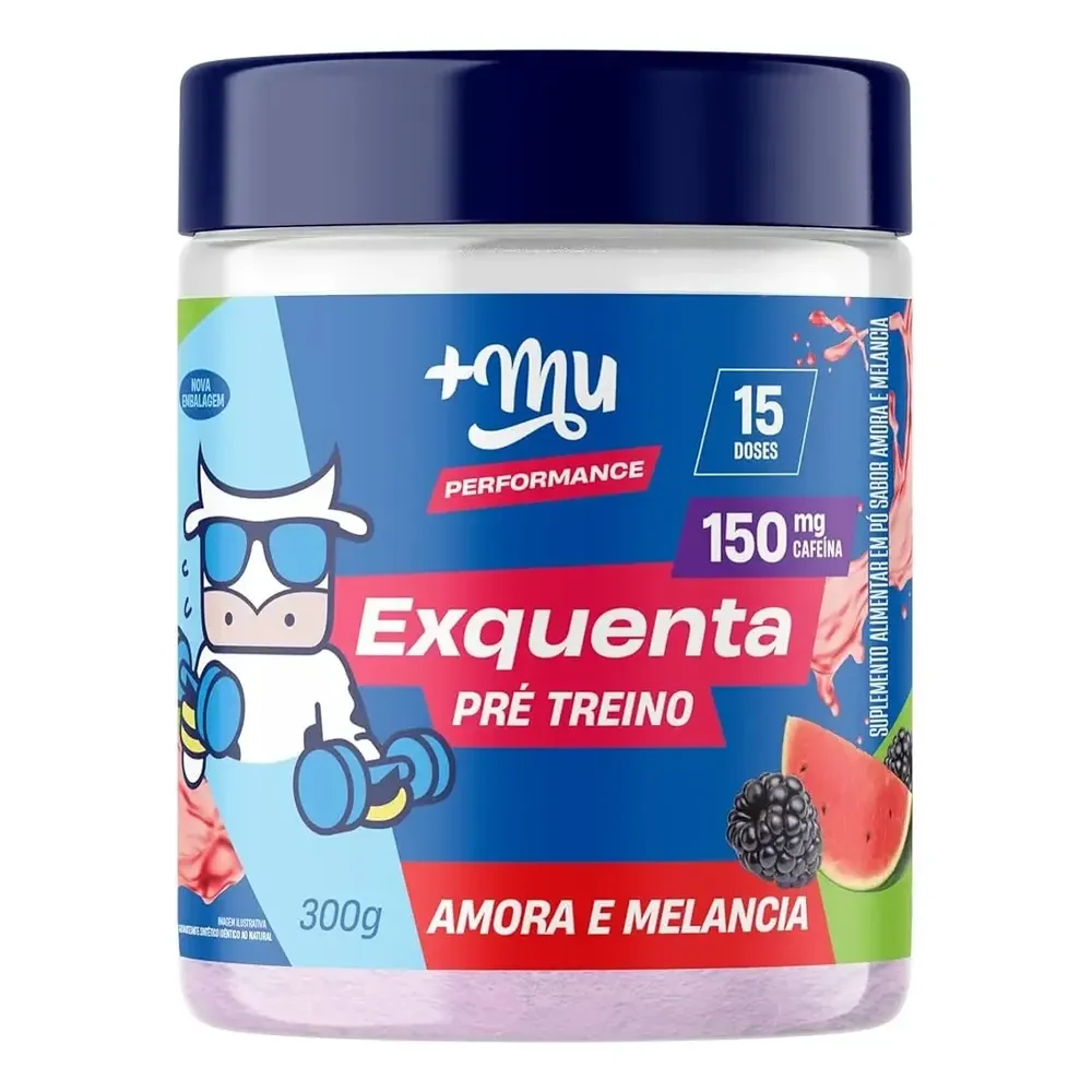 Pré-Treino +Mu Exquenta Sabor Amora e Melancia 300g Palatinose e Cafeína