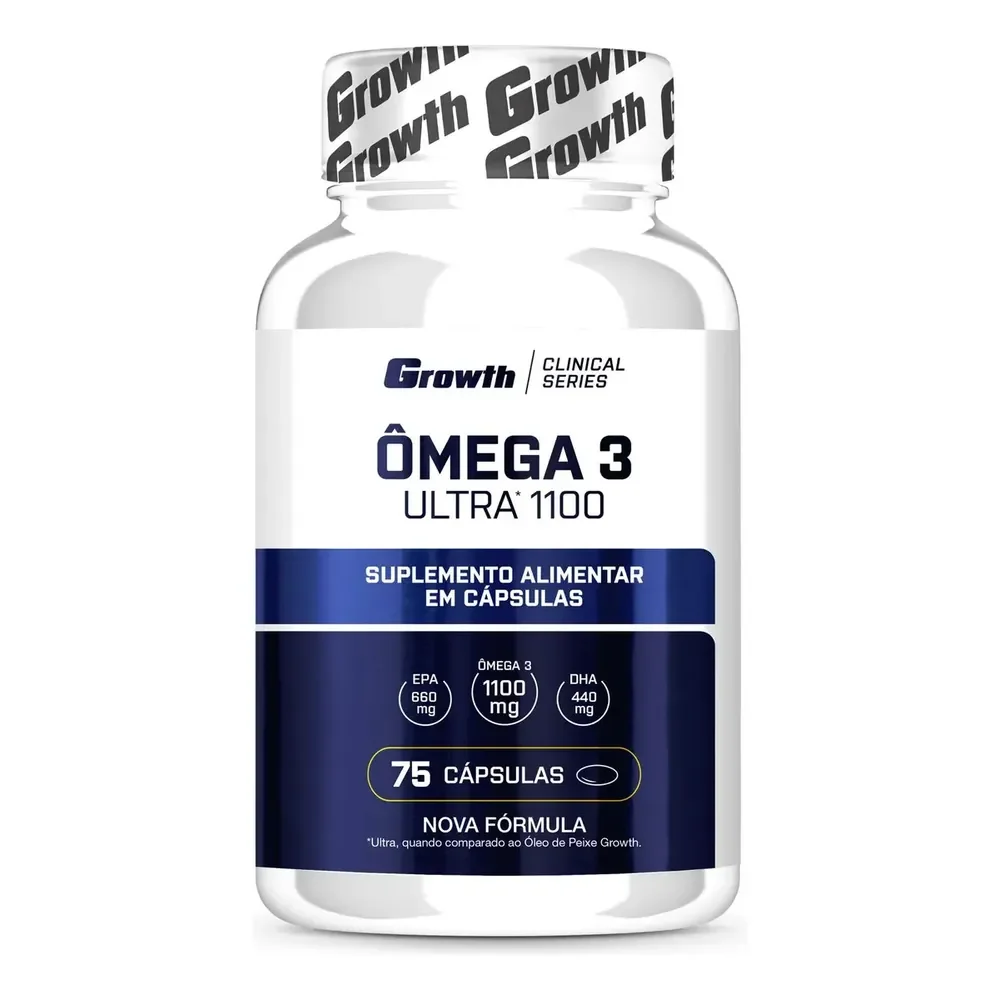 Ômega 3 Ultra 1100 Óleo De Peixe 75 Softgel Growth Sem Sabor