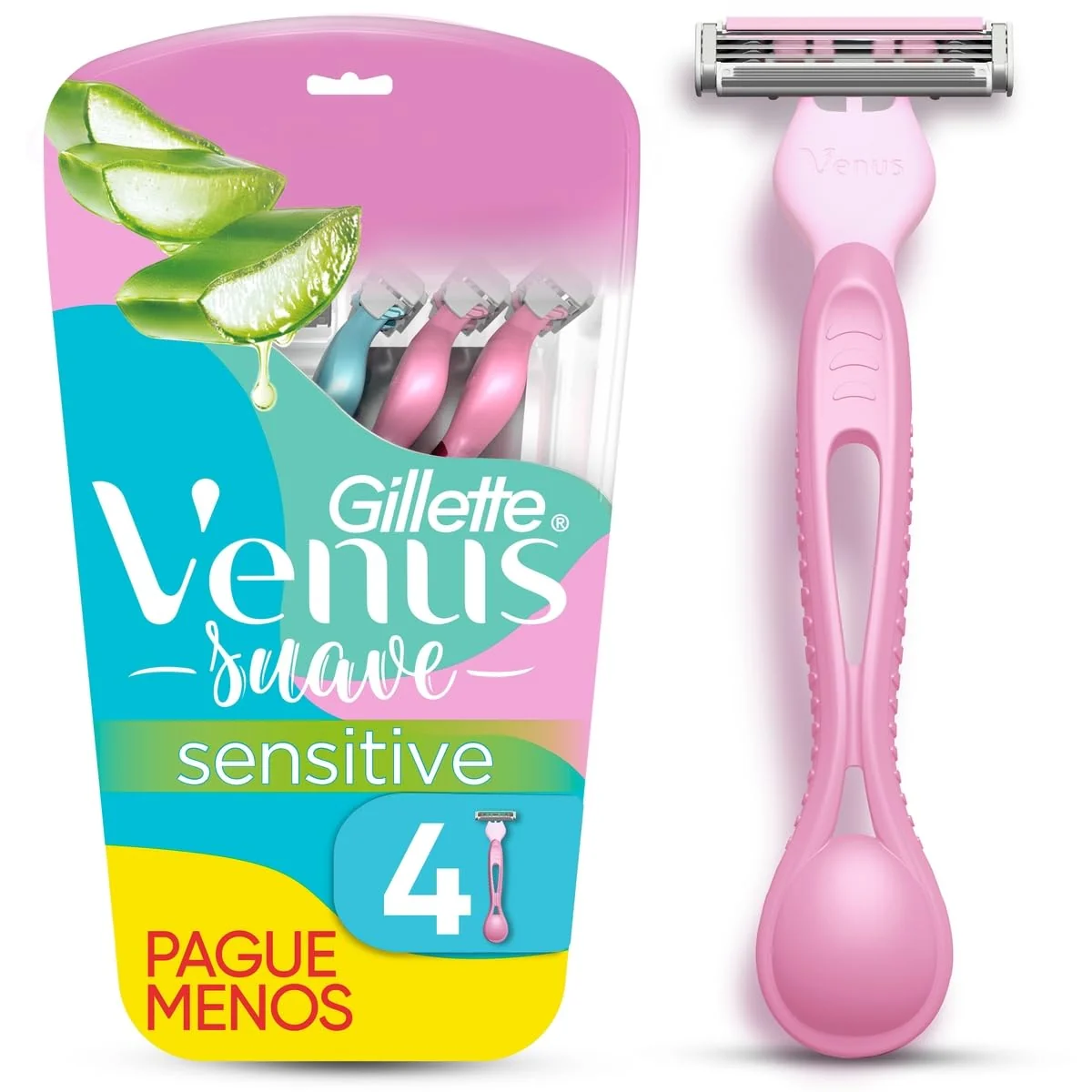 Gillette Venus Suave Sensitive Aparelho de Depilação Descartável, 4 Un