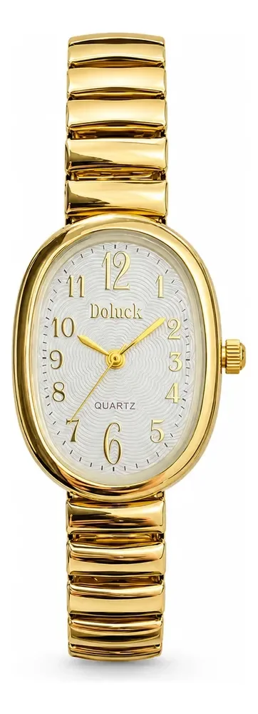 Relógio De Pulso Minimalista Old Money Feminino Premium Moda Dourado Cx Branca