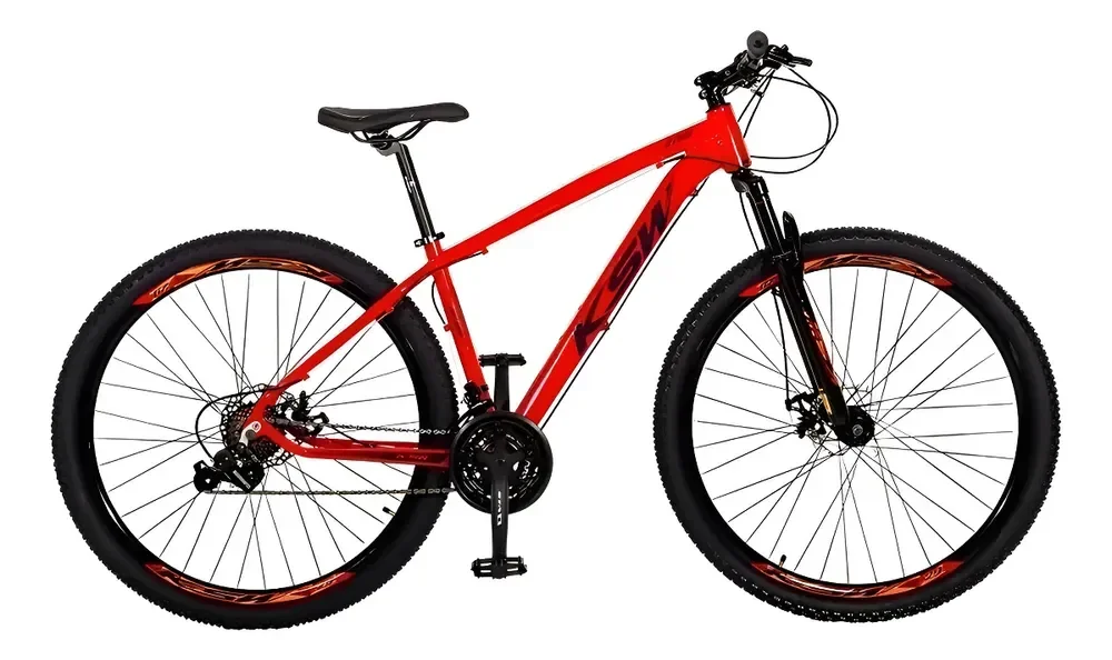 Bicicleta mountain bike KSW XLT 100 2020 R29 tamanho do uadro 17" - vermelho/preto