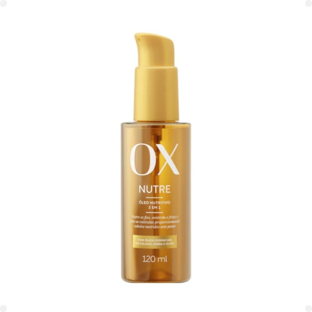 Óleo Capilar Nutritivo 3 em 1 Nutre Ox para Nutrição, Controle de Frizz e Selamento 120ml