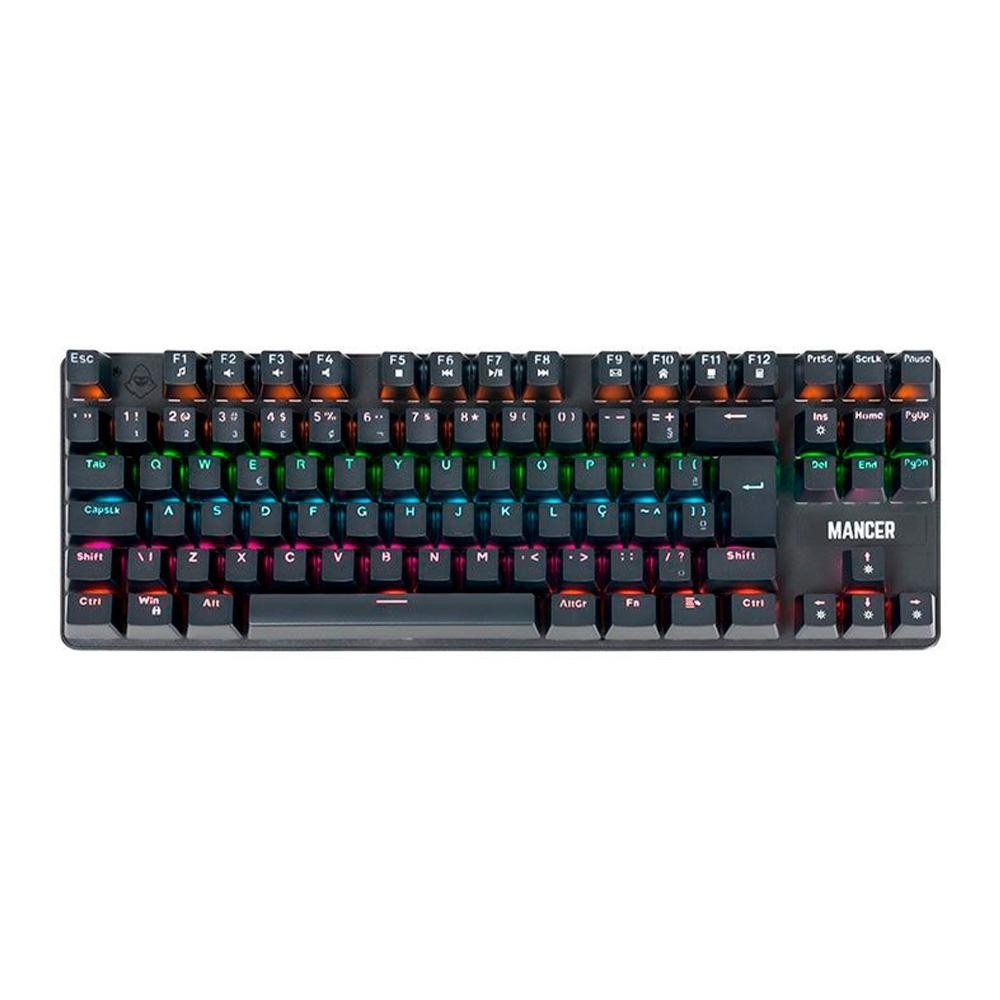 Teclado Mecanico Mancer Shade MK3, Rainbow, Switch Huano Vermelho, Preto, MCR-SHM3-RBW01RD
