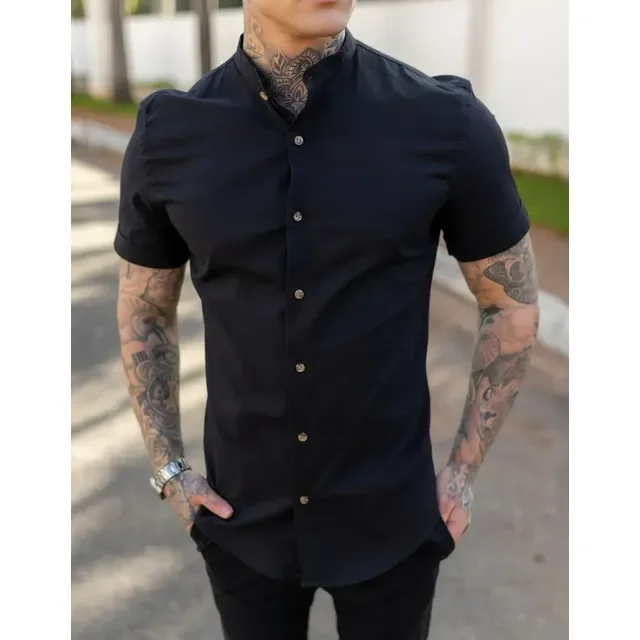 Camisa Social Slim Fit Eterno Masculina Gola Padre
