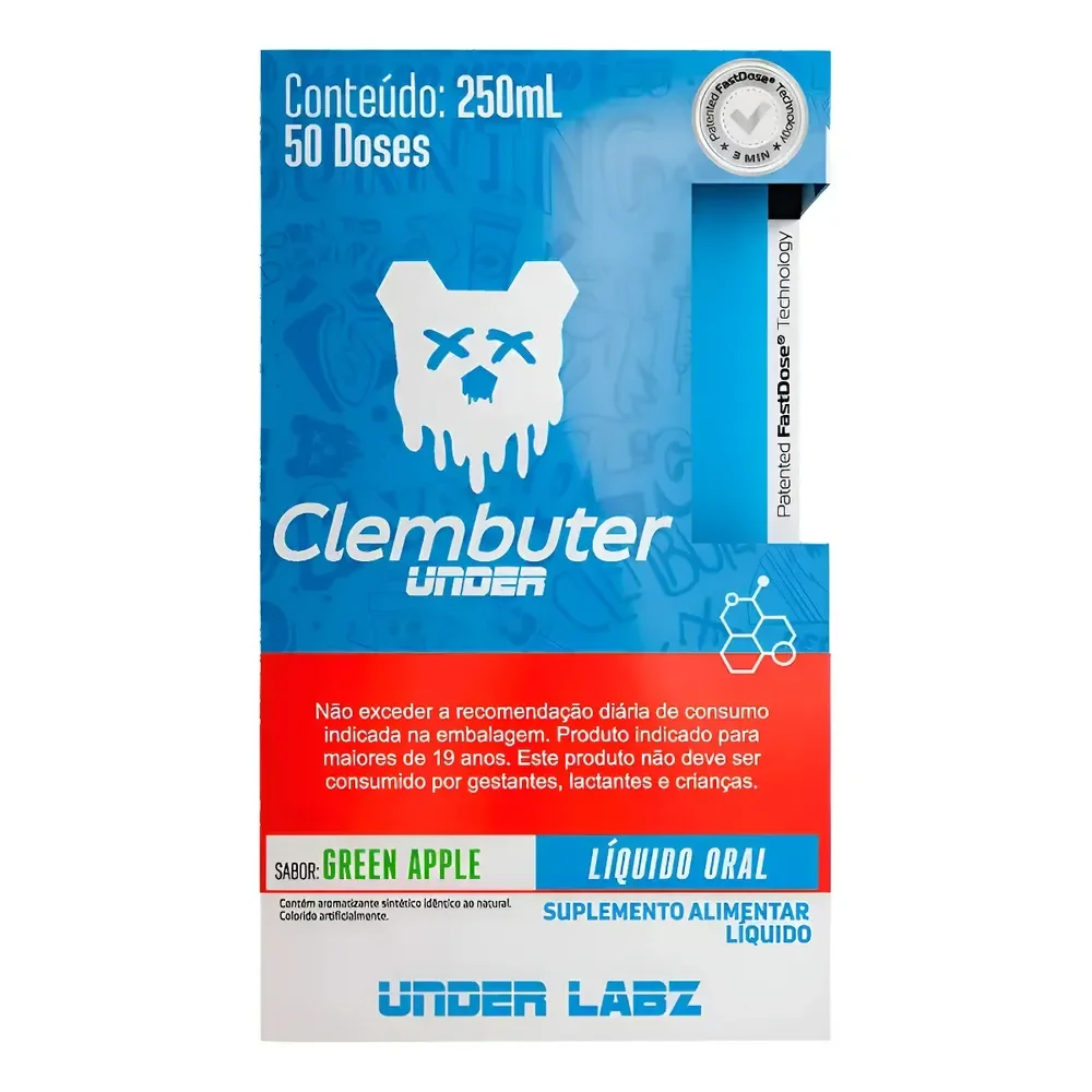 Clembuter Under Fast Dose Termogênico Cafeína Under Labz Sabor Green Apple Maçã Verde