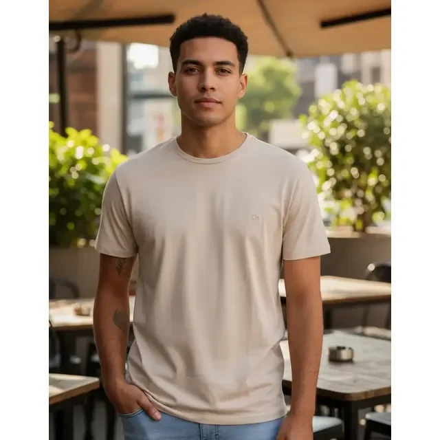 Camiseta Masculina Básica Slim Algodão - Várias Cores Ogochi