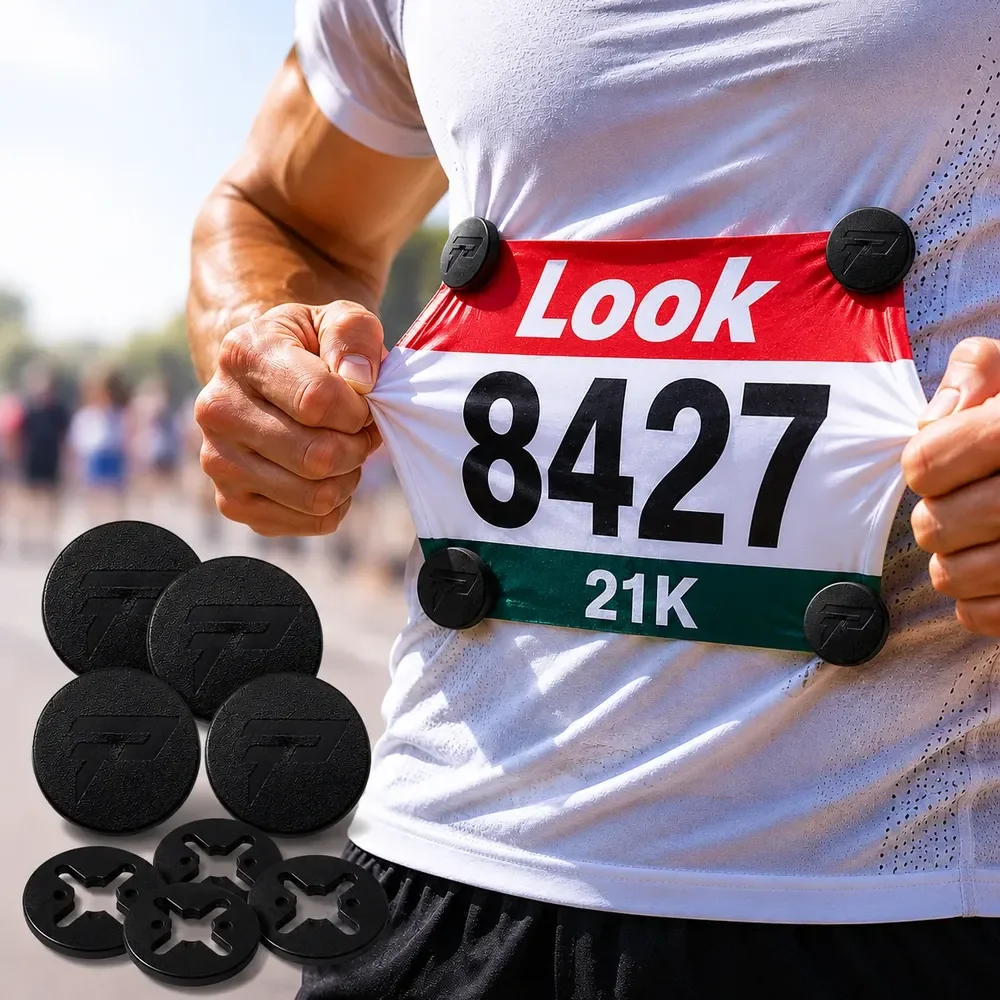 Botão Porta Número De Peito Corrida Kit 4 Unidades Elixpace Preto Único
