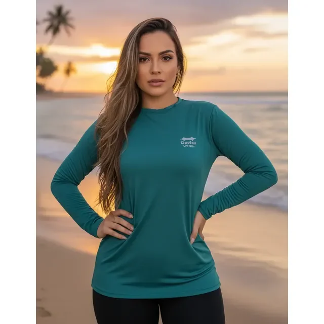 Camiseta Feminina Térmica Proteção Solar Uv Segunda Pele