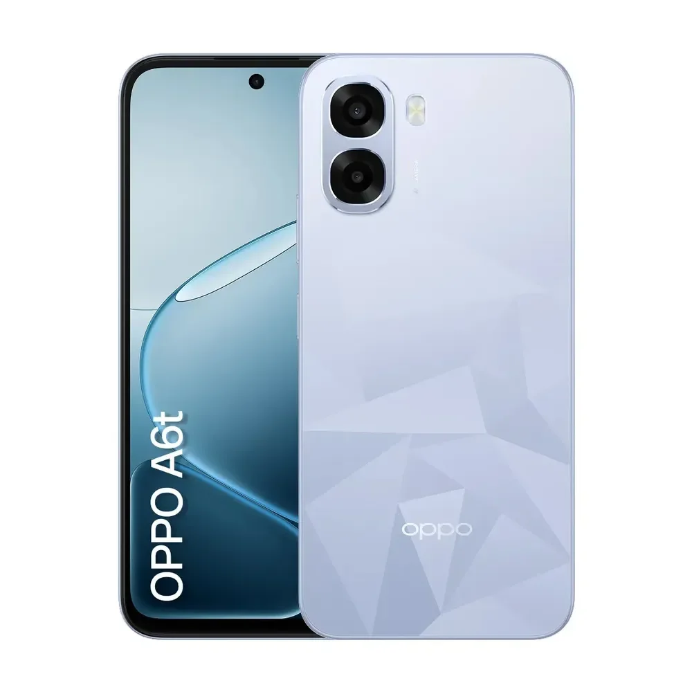 Smartphone Oppo A6t 128gb, 12gb Ram (4gb + 8gb Virtual Ram), Bateria Gigante De 6500mah, Processador Snapdragon, Tela 120hz, Ai Câmera, Ip64 - Azul Cristal