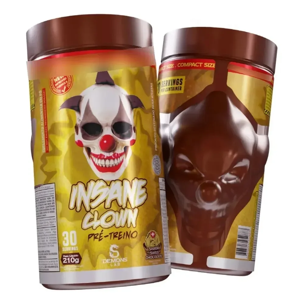 Pré Treino Insane Clown Demons Lab 210g S Sabores S Swiss Chocolate Chocolate Suíço