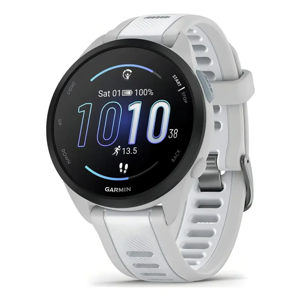 Relogio Garmin Forerunner 165 Amoled Branco Bisel Preto