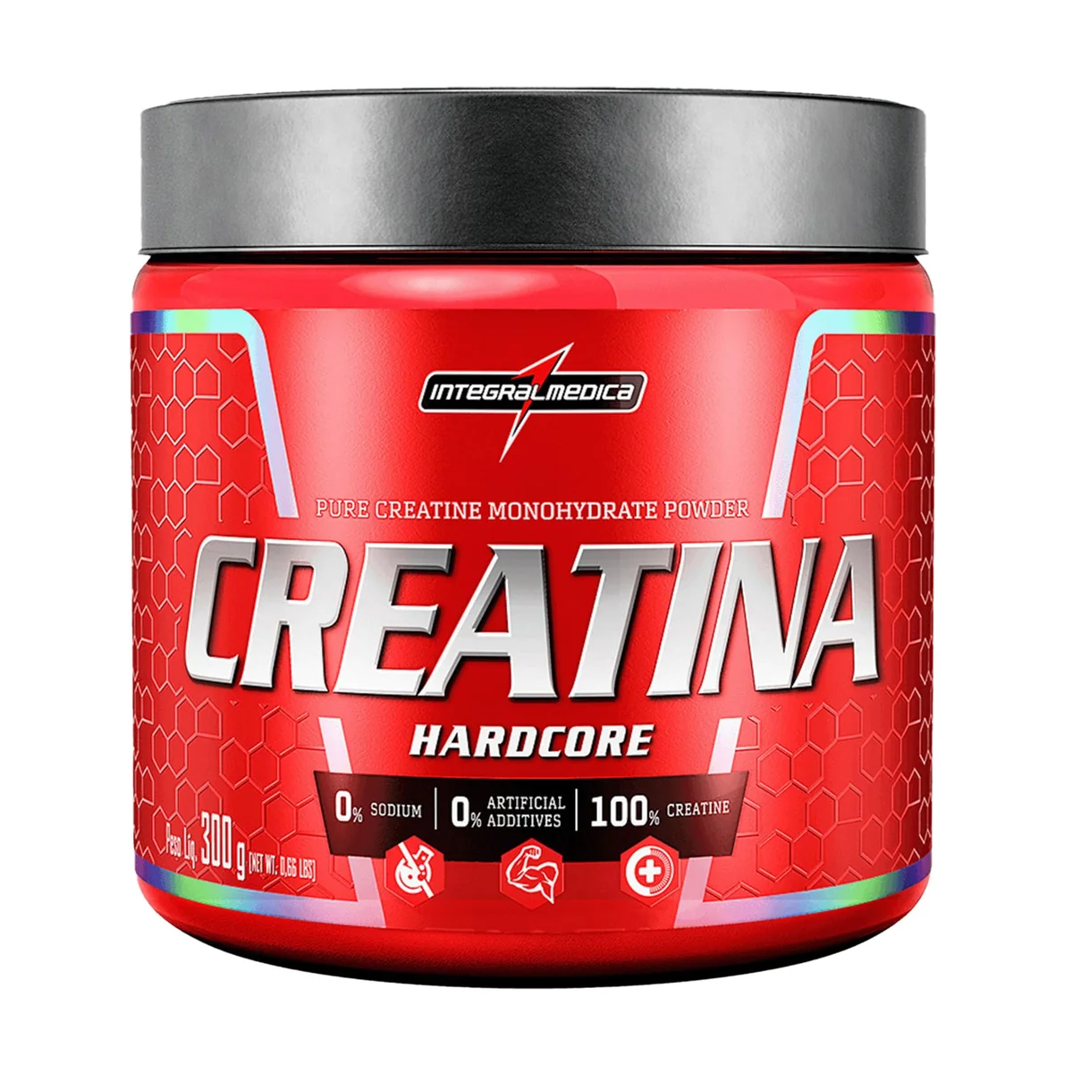 Integralmedica Creatina em Pó Hardcore 100% Pura e Monohidratada 300g | Auxilia no ganho de força