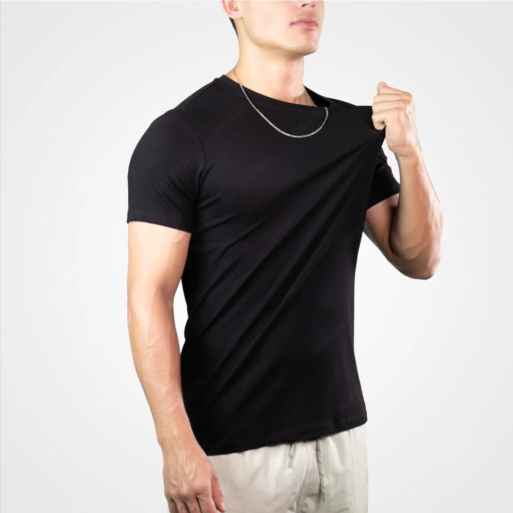 Camiseta Masculina Básica - Algodão Peruano Premium 40.1 - Pima com Elastano - Original Braven