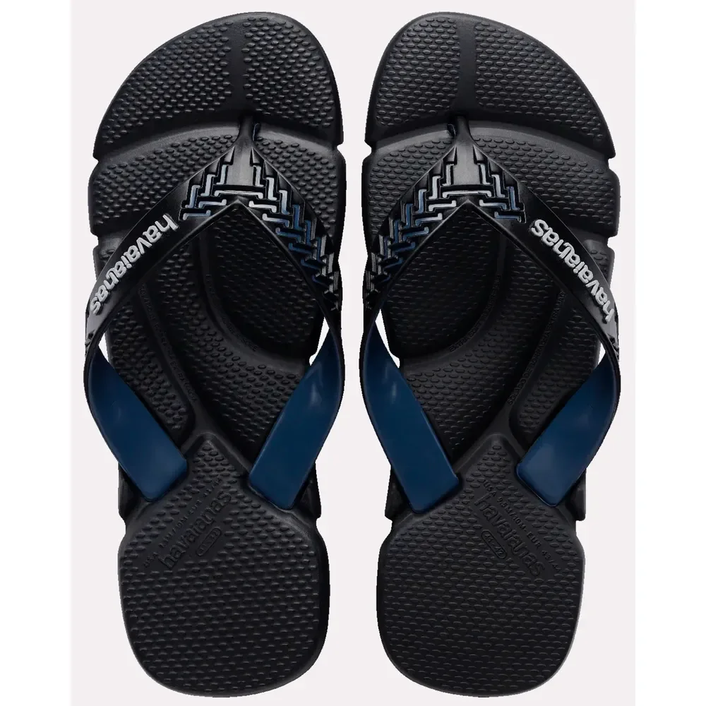 Chinelo Havaianas Power 2.0 Anatômica Confortável Original Preto/azul 41/42