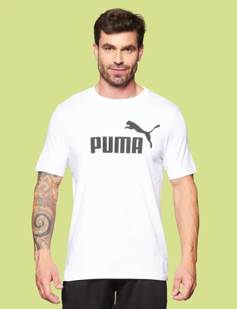 Camiseta Masculina Ess Logo Tee  Puma Puma White Liso M