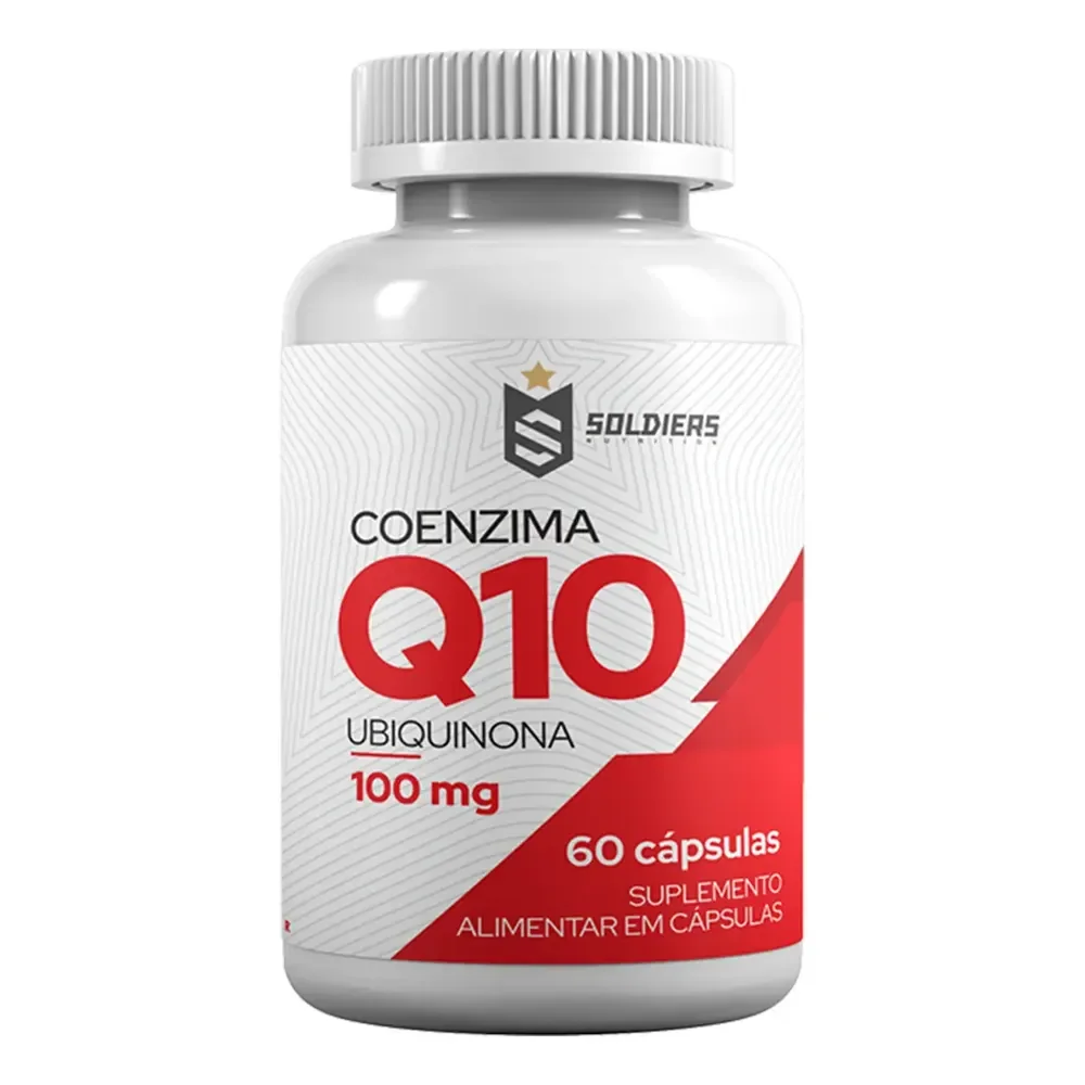 Coenzima Q10 60 Cápsulas 100mg Soldiers Nutrition Suplemento Esportivo Performance Saúde Sem Sabor