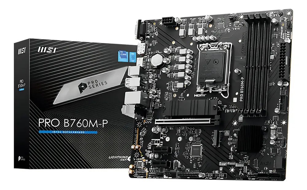 Placa Mãe Msi Pro B760 M - P, Lga 1700, Ddr5, Matx Preto