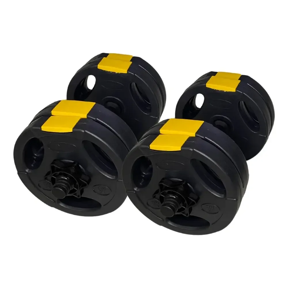 Kit Halteres Peso Musculação Ajustável Halter Até 20kg Cor Preto