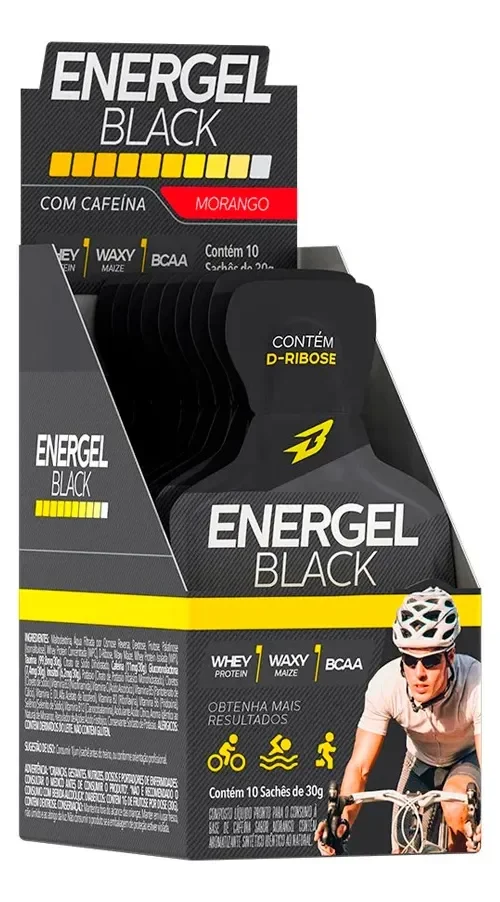 Gel Energel Black Display de 30g Bodyaction Sabor Morango