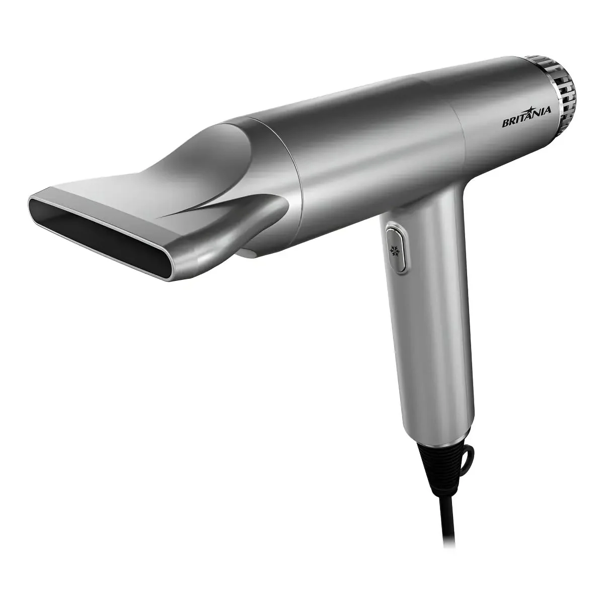 Britânia Secador de Cabelos Mais Silencioso 1600W BSC3400 127V Baixo nível de ruído Metal Cinza