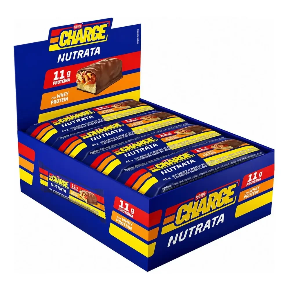 Nutrata Barra Proteína Charge Nestle Com Whey Protein 12x45g