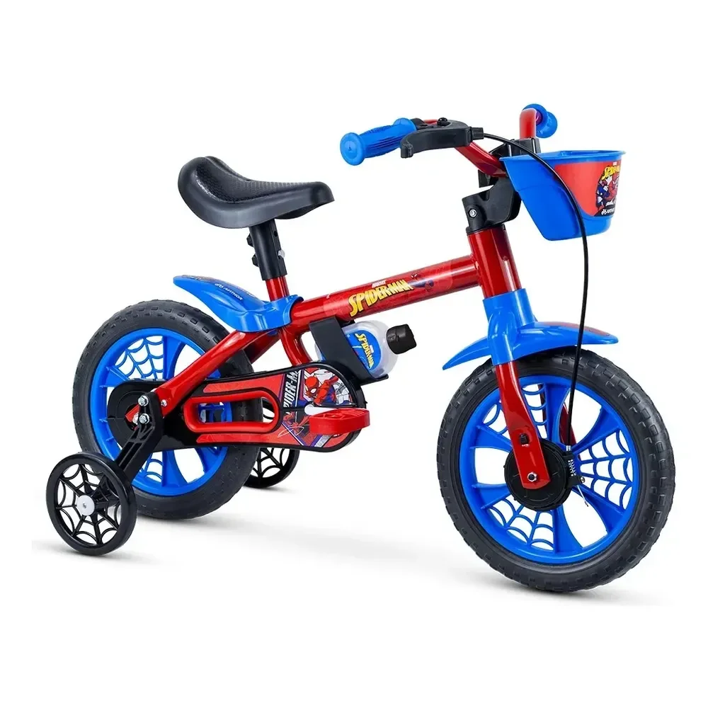 Bicicleta Infantil Aro 12 Homem Aranha Nathor Spider-man Cor Vermelho Azul E Preto Vermelho/azul/preto Xs