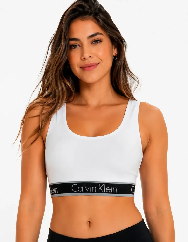 Top Regata Fitness Academia Cotton Calvin Klein Original Branco Liso M