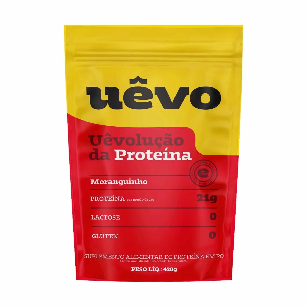 Proteína Uêvo - 420g Refil Morango - Uêvo