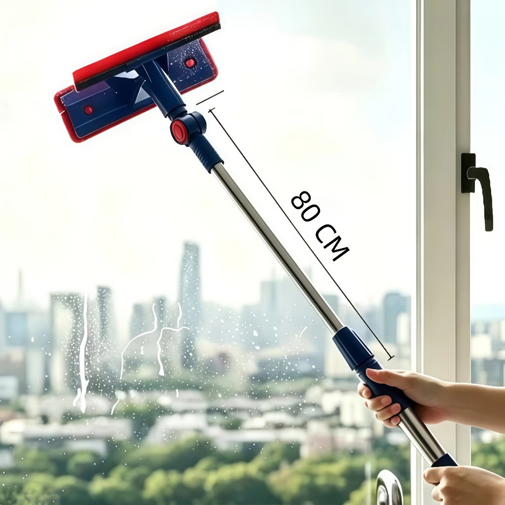 Rodo Limpador de Vidro Extensível Rotativa 360°  Limpeza de Vidro Externo para Apartamentos Altos Domé | Envio Imediato